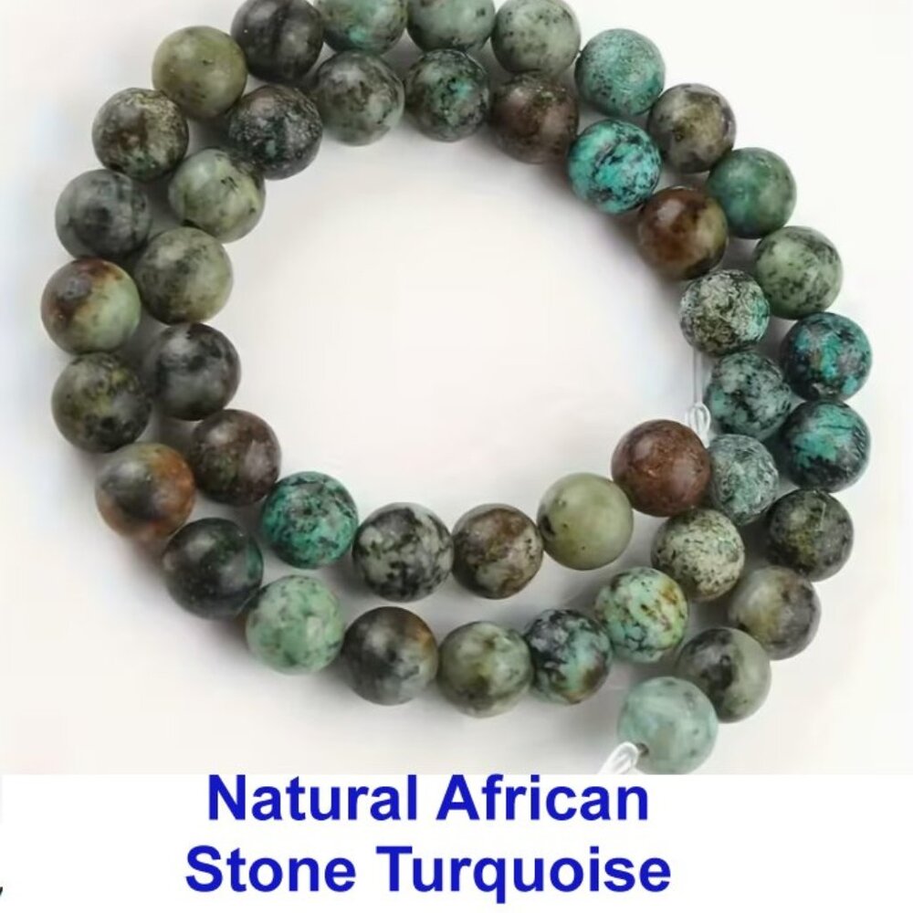 Natural African Stone Turquoise   15" Strand